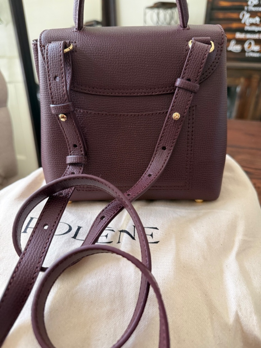 Polène Numéro Un Nano EDITION TEXTURED BURGUNDY - Picture 3 of 6